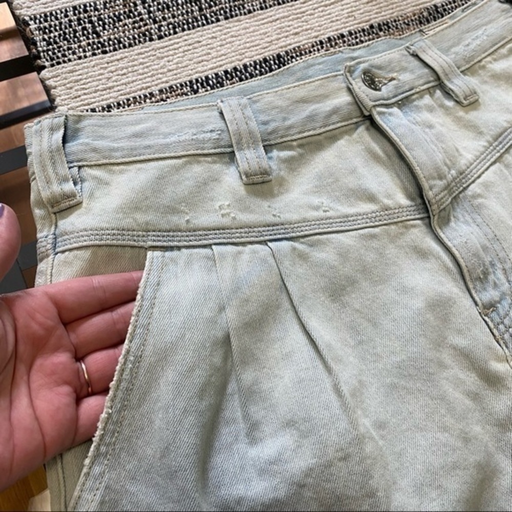 Free People Side Car Mini Skirt denim raw hem - Picture 15 of 16